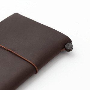 TRAVELER’S notebook - Passport Size Brown with handmade cow leather cover, ideal for everyday carry and developing rich patina.