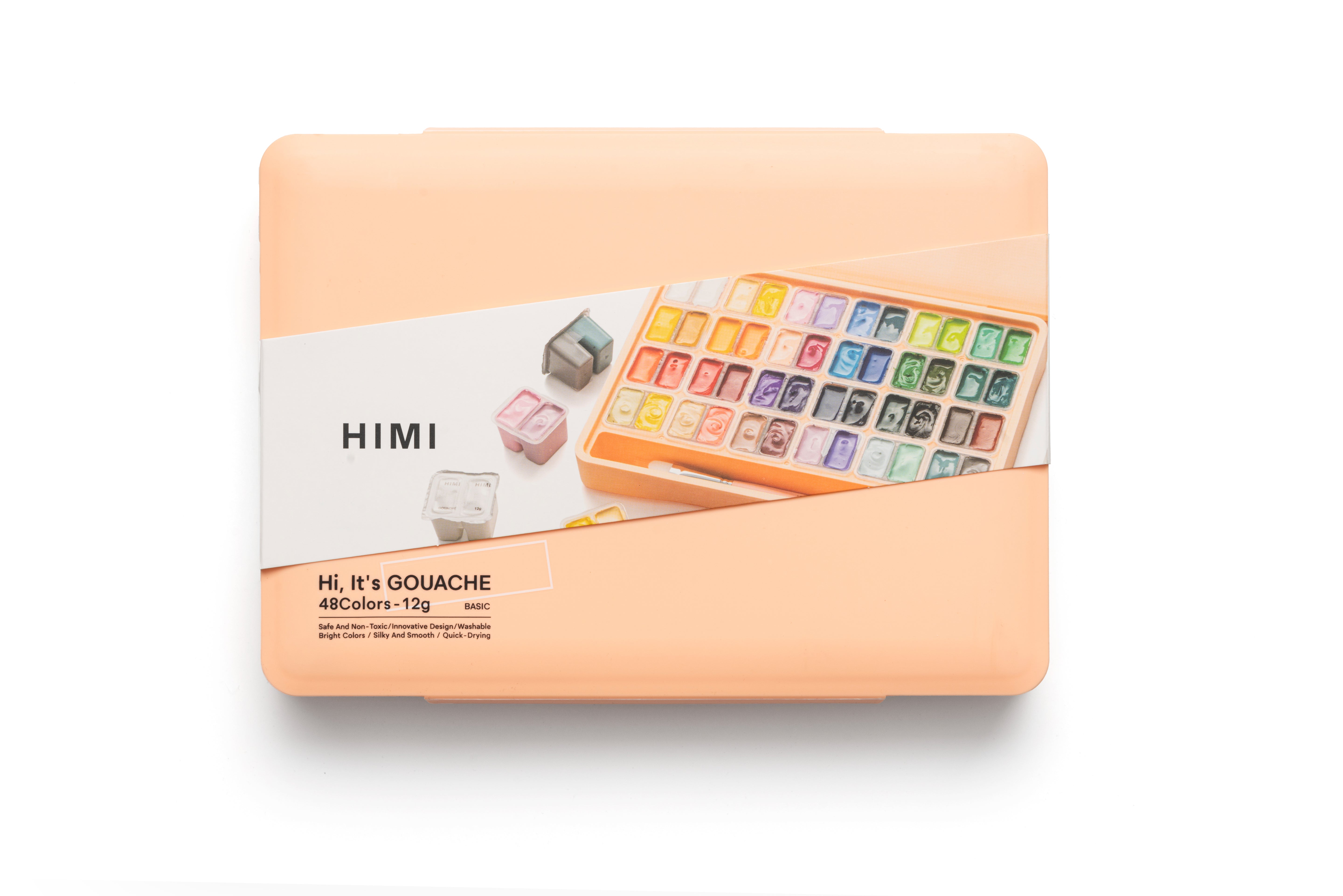 HIMI Twin Cup Gouache Set - 48 Colours (Peach Fuzz Case)