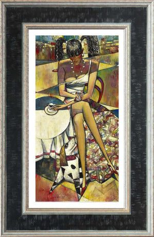 Textspresso limited edition hand embellished stretched canvas art, framed with vibrant colors and intricate details, size 61x31 cm.