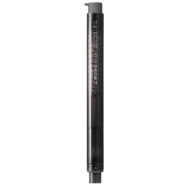 Tombow MONO Stick Pen-Type Eraser – Black, slim design for precise erasing, stationery tool for art and note-taking, easy grip.