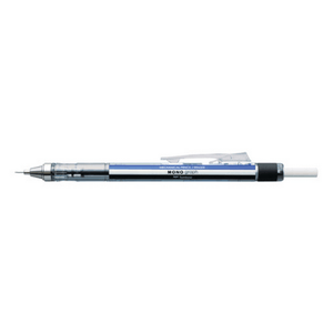 Tombow Mono Graph Bulk Blue/White/Black mechanical pencil with sleek design and ergonomic grip.