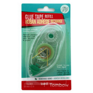 Tombow Mono Pn-Mk Refill in packaging for precise and clean non-permanent gluing with ergonomic design and tear-proof tape.