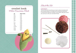 Too Cute to Eat Crochet Kit – Complete Crochet Kit components and crochet hook chart with yarn and accessories.
