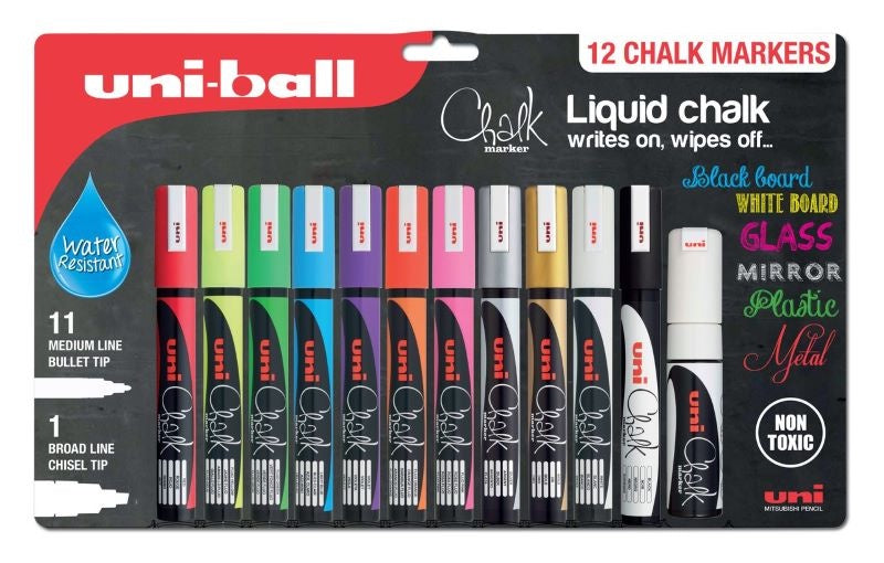 Uni-Ball Chalk markers - Pack of 12