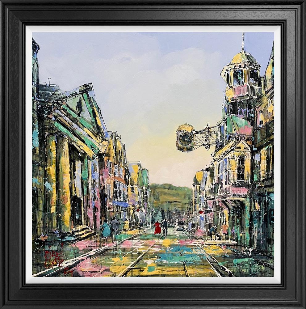 Walking Through Guildford by Nigel Cooke, original English high street scene on canvas