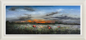 Where Two Shadows Fall Ahead by Kimberley Harris — original oil on board, image 50 x 120 cm, framed 70.8 x 140.8 cm