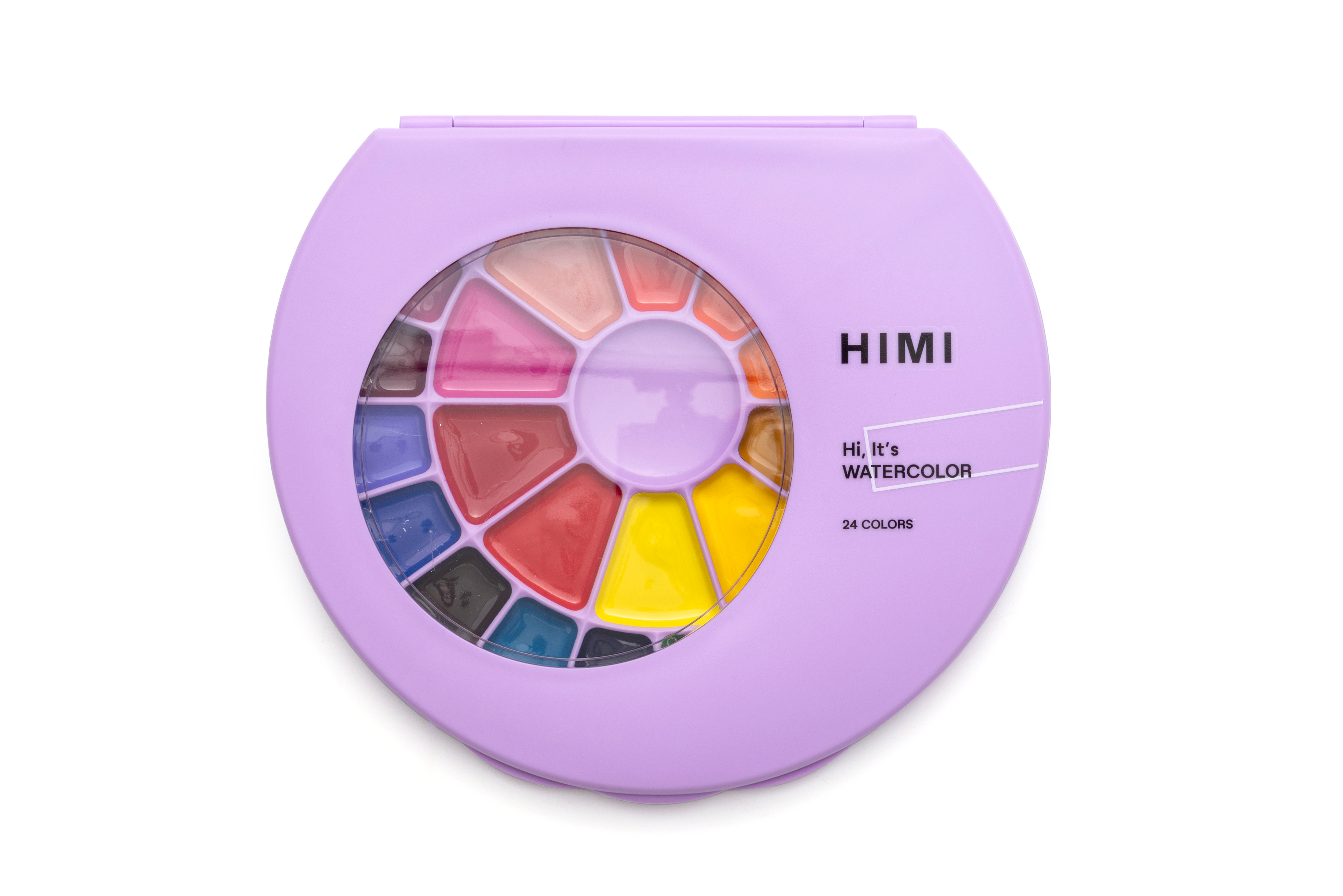 HIMI Semi-Moist Watercolour Set - 24 Colours + Brush (Purple Case) alternate view.