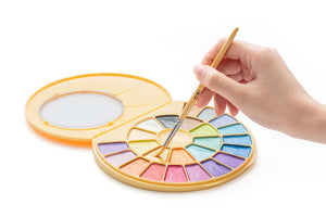 HIMI Semi-Moist Watercolour Set - 24 Colours + Brush (Yellow Case Metallic Edition) size comparison.