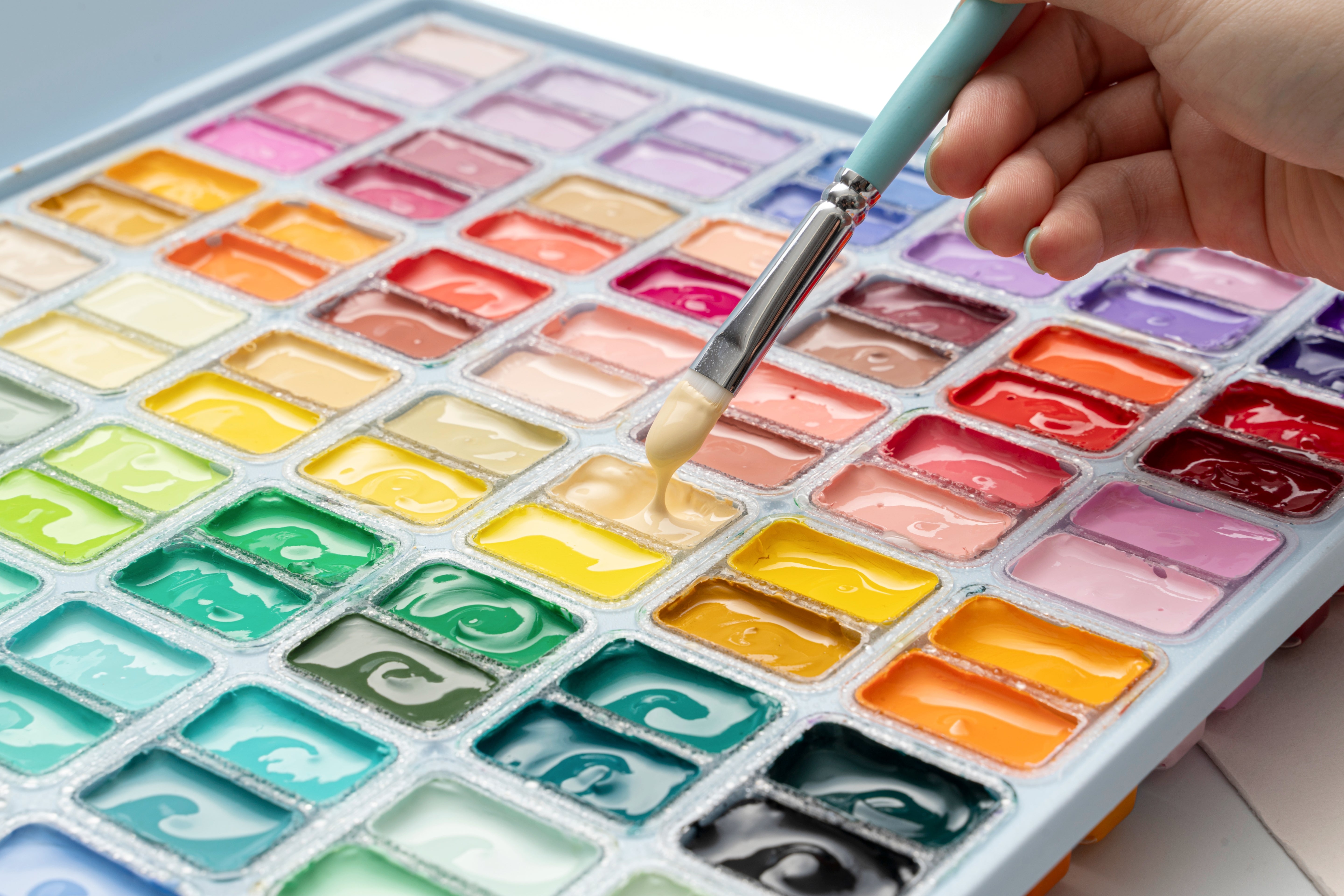 HIMI Twin Cup Gouache Set - 112 Colours (Ice Blue Case)