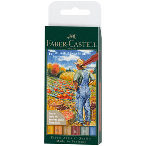 Faber-Castell Pitt Artist Brush Pen Wallet of 6 Harvest