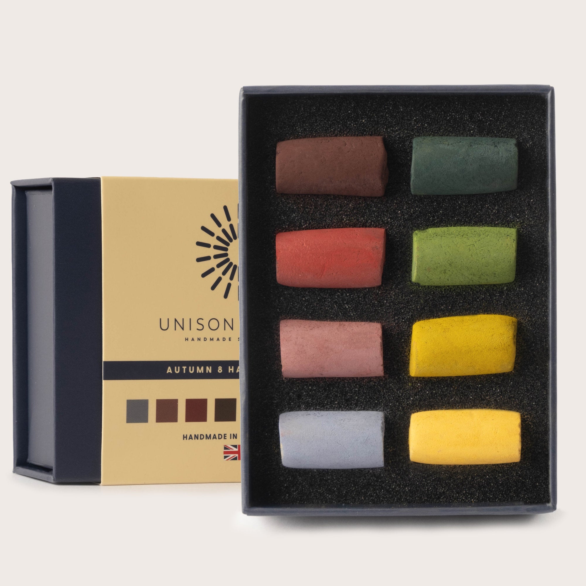 Autumn 8 Half Stick Soft Pastel Set by Unison Colour - 2026 packaging