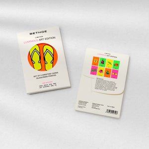 Bethge Luminous Art Edition, Box of 8 Greeting Cards, Silkscreen printed, Limited Edition, 4 x 6 inch set displayed on white background.