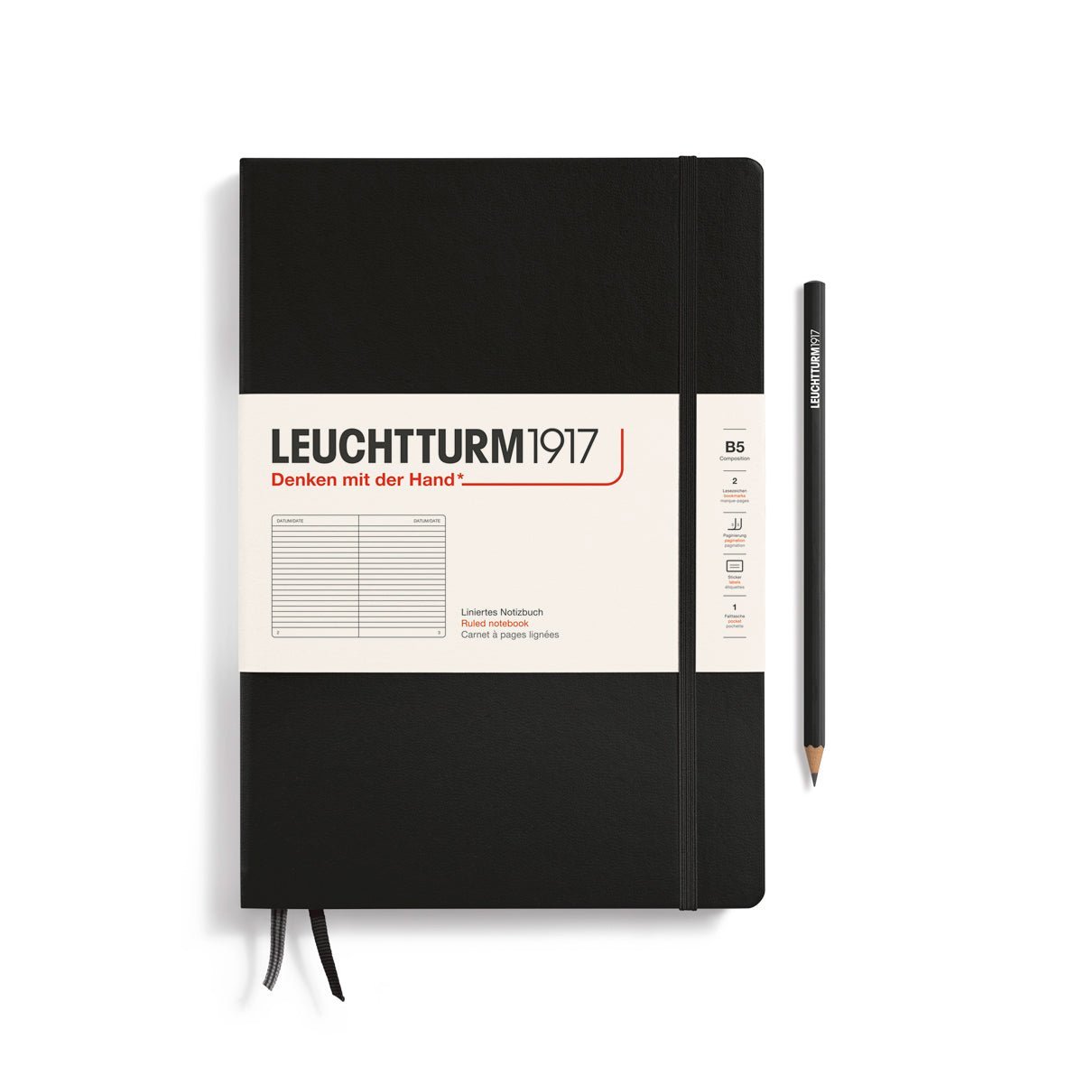 LEUCHTTURM1917 Classic B5 Composition – Black, Ruled (366185)