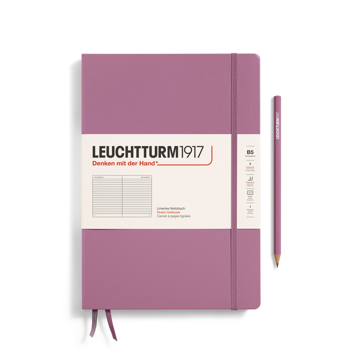 LEUCHTTURM1917 Classic B5 Composition – Dusty Rose, Ruled (372343)