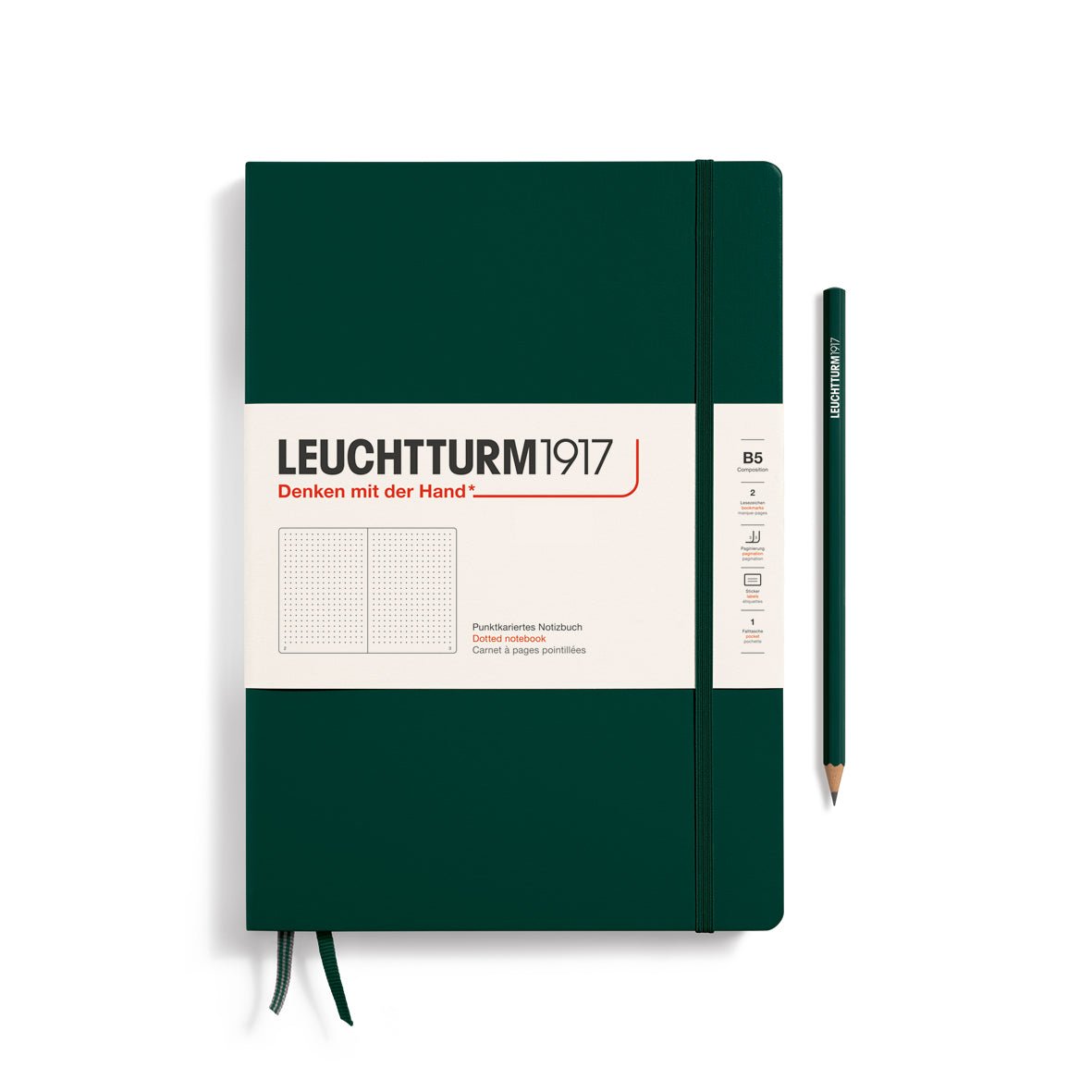 LEUCHTTURM1917 Classic B5 Composition – Forest Green, Dotted (370279)