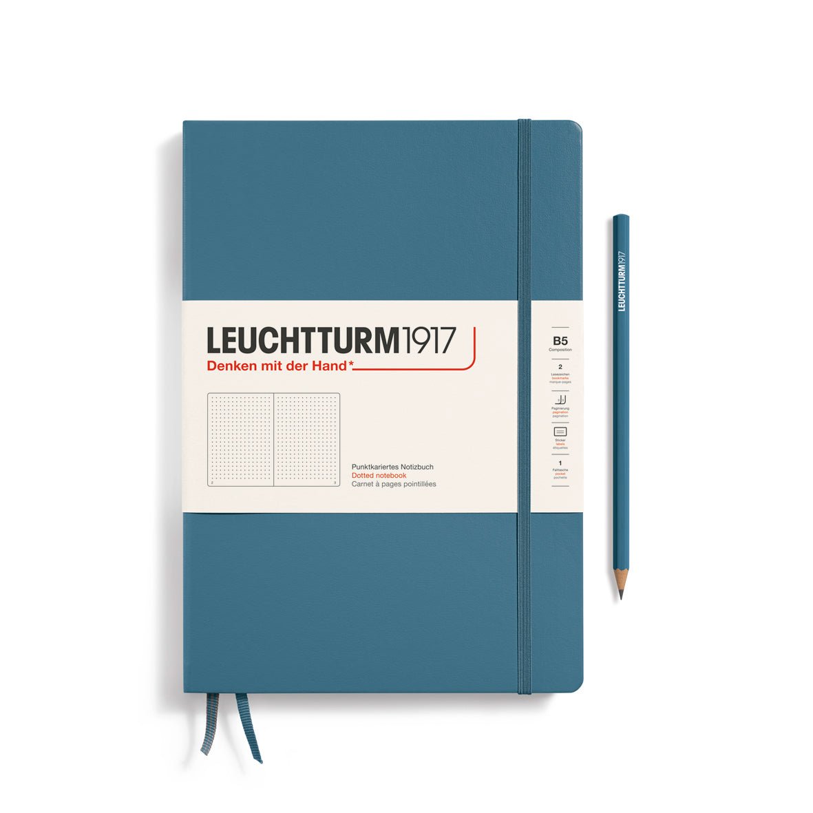 LEUCHTTURM1917 Classic B5 Composition – Stone Blue, Dotted (366181)