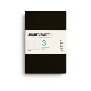LEUCHTTURM1917 Jottbook Pur A5 Medium set of 3 – Black, dotted (400702)
