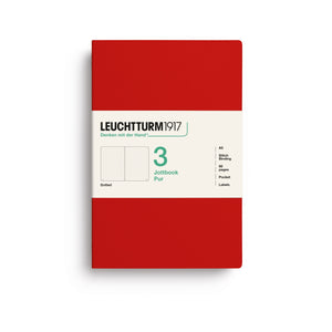 LEUCHTTURM1917 Jottbook Pur A5 Medium set of 3 – Cherry, dotted (400697)