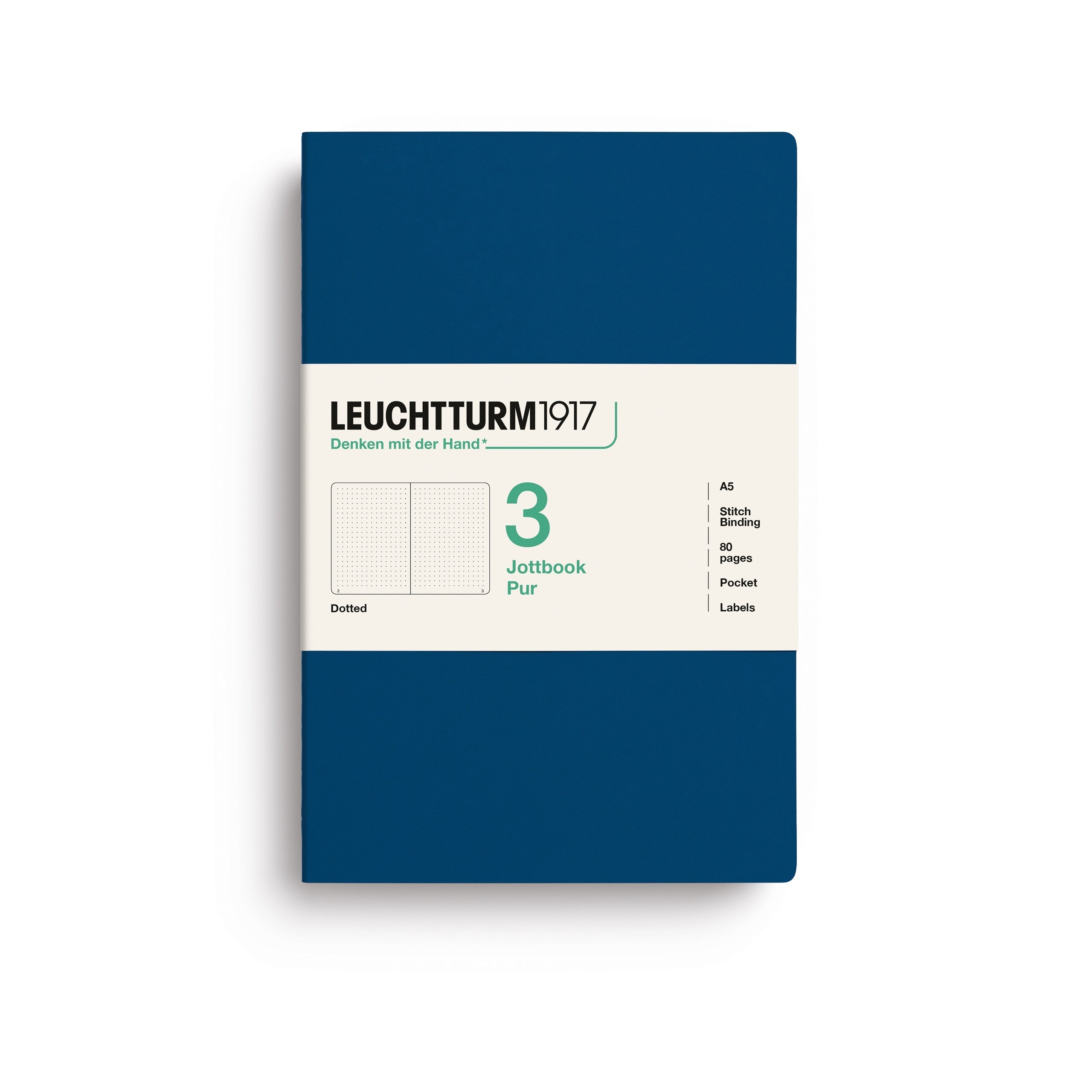 LEUCHTTURM1917 Jottbook Pur A5 Medium set of 3 – Indigo, dotted (400701)