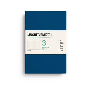 LEUCHTTURM1917 Jottbook Pur A5 Medium set of 3 – Indigo, dotted (400701)