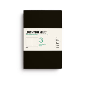 LEUCHTTURM1917 Jottbook Pur A5 Medium set of 3 – Black, plain (400694)