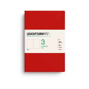 LEUCHTTURM1917 Jottbook Pur A5 Medium set of 3 – Cherry, plain (400689)