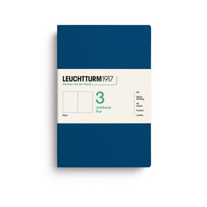LEUCHTTURM1917 Jottbook Pur A5 Medium set of 3 – Indigo, plain (400693)