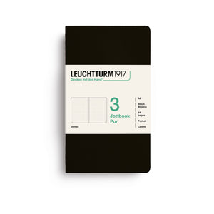 LEUCHTTURM1917 Jottbook Pur A6 Pocket set of 3 – Black, dotted (400726)