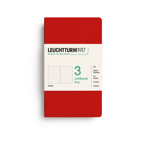 LEUCHTTURM1917 Jottbook Pur A6 Pocket set of 3 – Cherry, dotted (400721)
