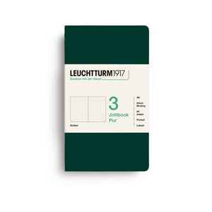 LEUCHTTURM1917 Jottbook Pur A6 Pocket set of 3 – Forest Green, dotted (400723)