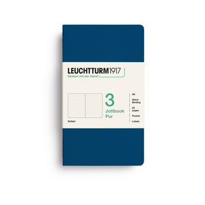 LEUCHTTURM1917 Jottbook Pur A6 Pocket set of 3 – Indigo, dotted (400725)
