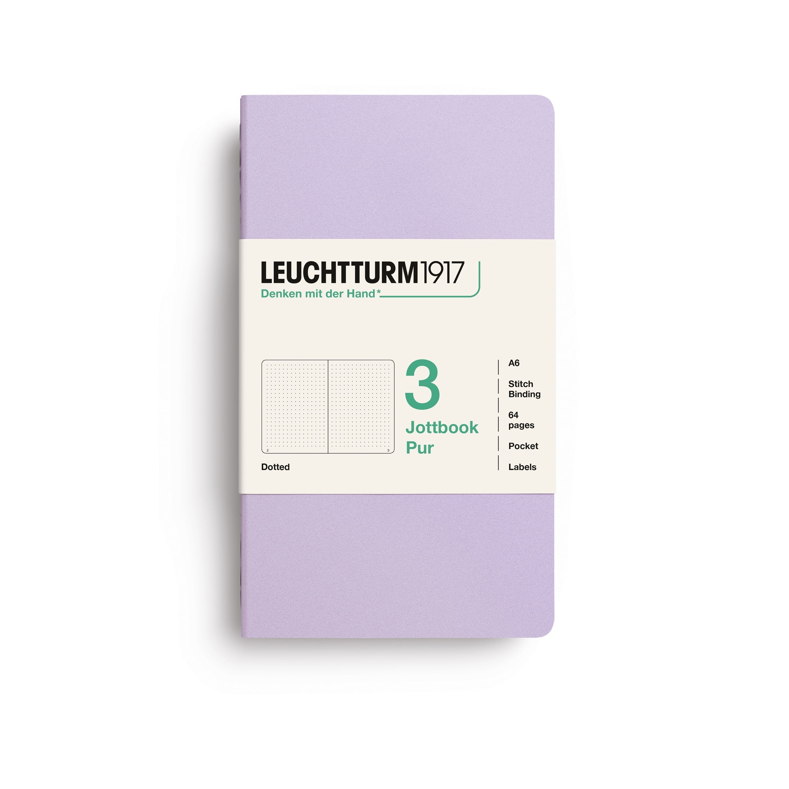 LEUCHTTURM1917 Jottbook Pur A6 Pocket set of 3 – Lilac, dotted (400719)