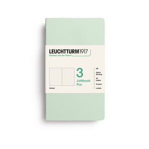 LEUCHTTURM1917 Jottbook Pur A6 Pocket set of 3 – Mint Green, dotted (400724)