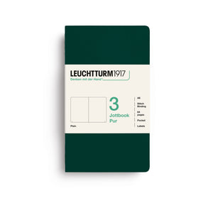 LEUCHTTURM1917 Jottbook Pur A6 Pocket set of 3 – Forest Green, plain (400715)