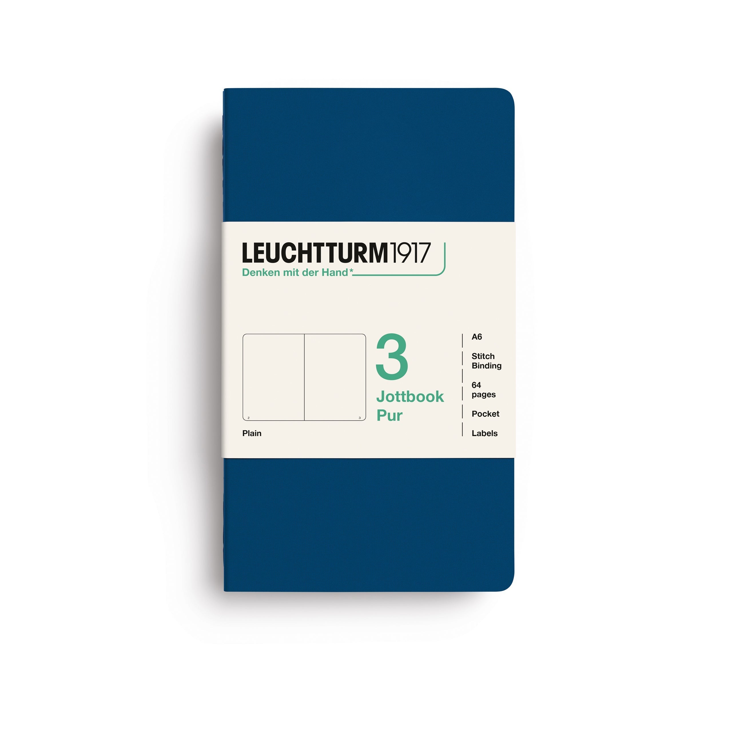 LEUCHTTURM1917 Jottbook Pur A6 Pocket set of 3 – Indigo, plain (400717)