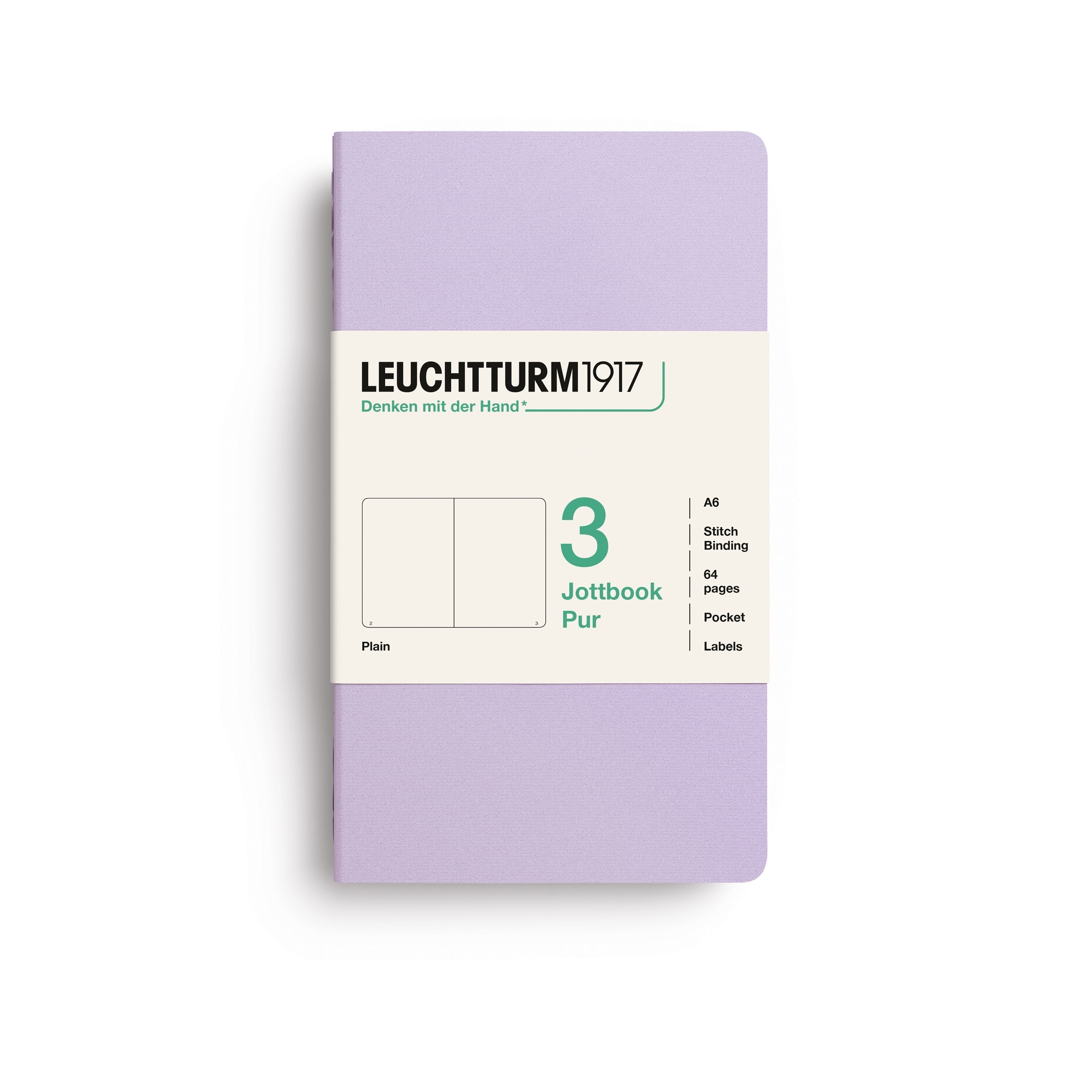 LEUCHTTURM1917 Jottbook Pur A6 Pocket set of 3 – Lilac, plain (400711)