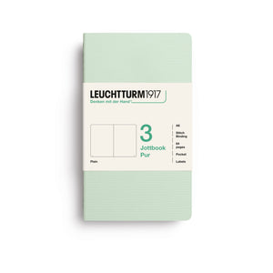 LEUCHTTURM1917 Jottbook Pur A6 Pocket set of 3 – Mint Green, plain (400716)