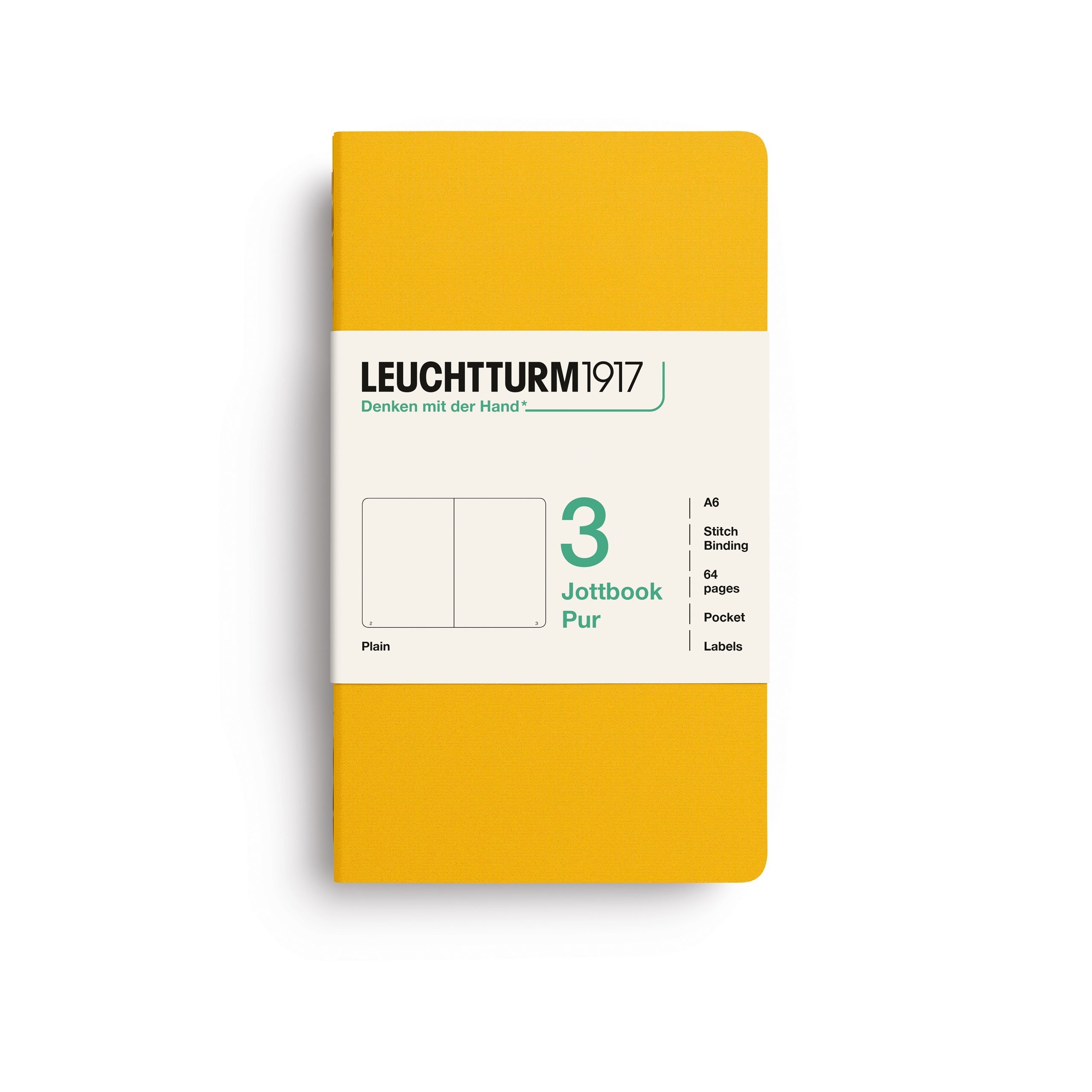 LEUCHTTURM1917 Jottbook Pur A6 Pocket set of 3 – Sunflower, plain (400714)