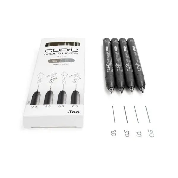 Multiliner Greys Medium - 4pc Set