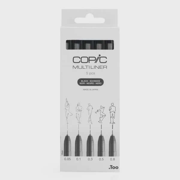 Copic Multiliner SP Black Fineliner Pens - Pack Of 3, Fine Tip, For Drawing, Manga, Illustration & Art