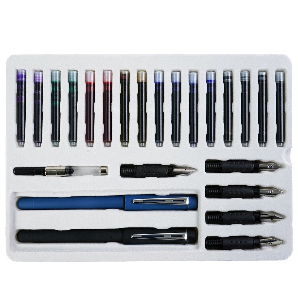 Create Calligraphy Set – 25 Piece with pens, interchangeable nibs, ink colors, and practice pad for beginners in calligraphy.