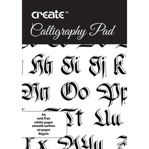 Create Calligraphy Pad with Gothic letters, ideal for practicing with the Create Calligraphy Set – 25 Piece.