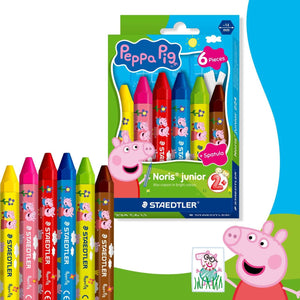 Peppa Pig Wax Crayons by Staedtler Noris junior — chubby triangular crayons for toddler hands