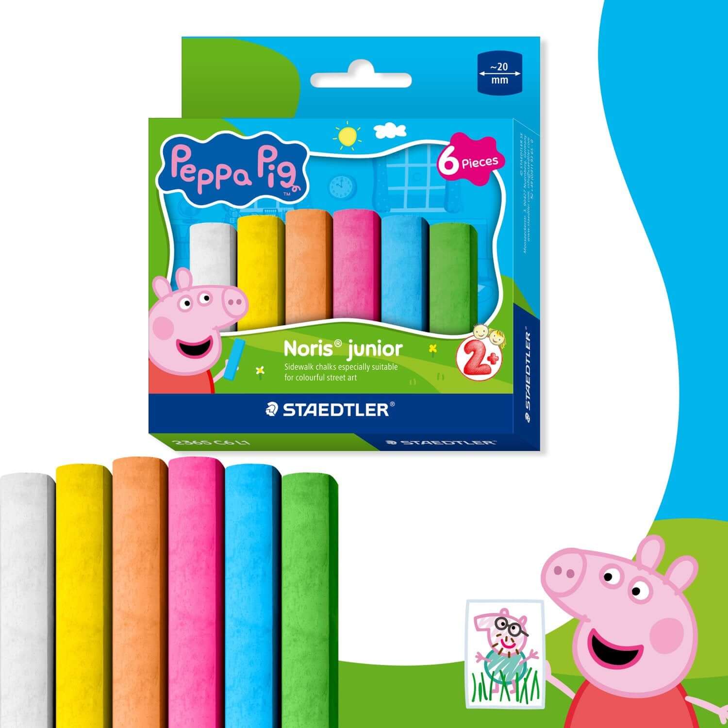 Peppa Pig Pavement Chalk by Staedtler — chunky outdoor chalks for kids' driveway drawings