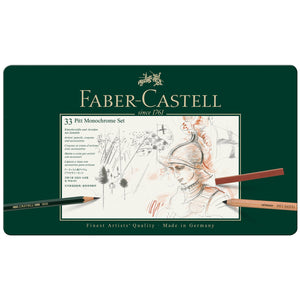 Faber-Castell Pitt Monochrome Set Metal Tin of 33