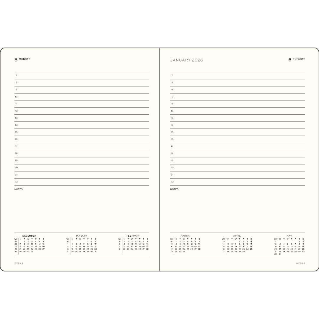 Leuchtturm1917 Daily Planner 2027 A5 - interior layout
