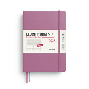 Leuchtturm1917 Daily Planner 2027 - A5 Medium Hardcover - Dusty Rose