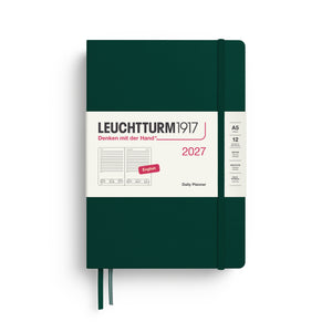 Leuchtturm1917 Daily Planner 2027 - A5 Medium Hardcover - Forest Green