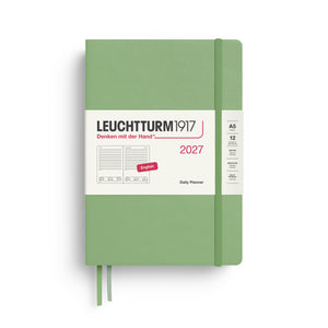 Leuchtturm1917 Daily Planner 2027 - A5 Medium Hardcover - Sage