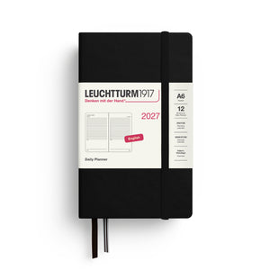 Leuchtturm1917 Daily Planner 2027 - A6 Pocket Hardcover - Black